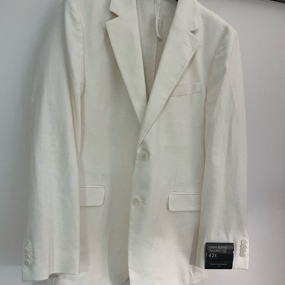 Banana Republic Off-White Linen-Blend Jacket